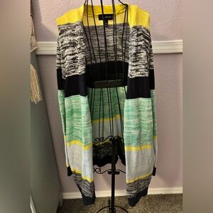 Women’s Long Sleeve Striped Open Front Cardigan Lane Bryant Plus Size 14/16